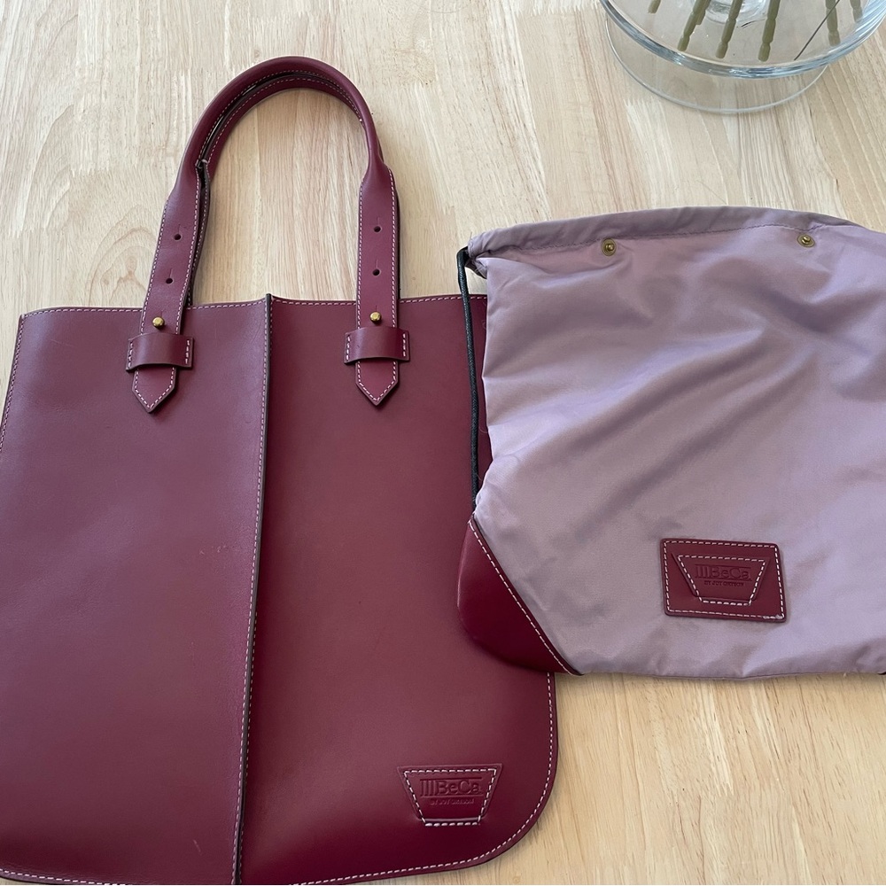 IIIBeca by Joy Gryson Burgundy Leather Tote with detachable liner